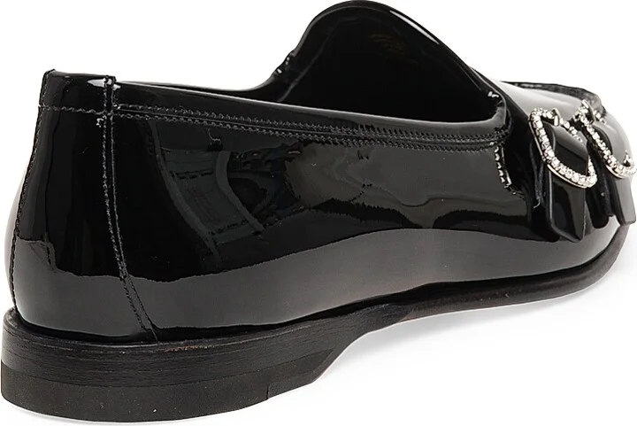 Women's Patent Leather Loafers - Black - Size 6 - Image 3