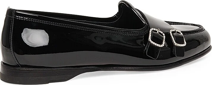Women's Patent Leather Loafers - Black - Size 6 - Image 4