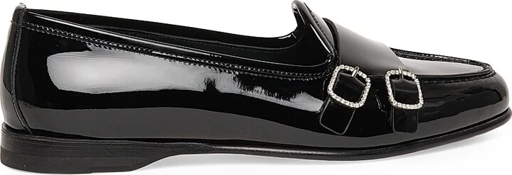 Women's Patent Leather Loafers - Black - Size 6