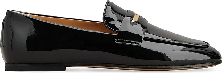 Women's Patent Leather Loafers - Nero - Size 5