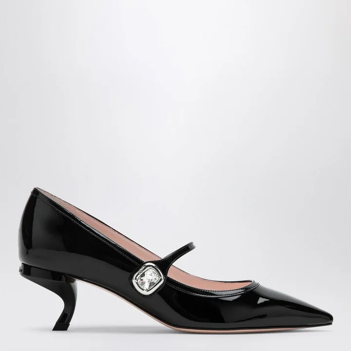 Women's Patent Leather Mary Jane Virgule Decolletés