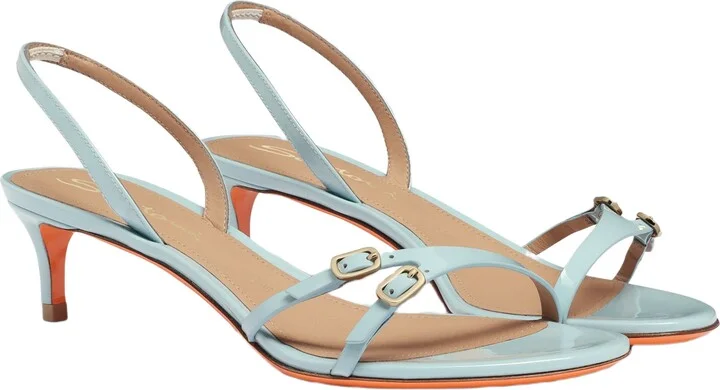 Women's patent leather mid-heel sandal - Image 3