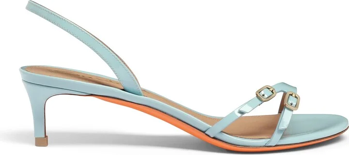 Women's patent leather mid-heel sandal - Image 6