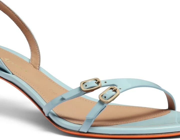 Women's patent leather mid-heel sandal - Image 10
