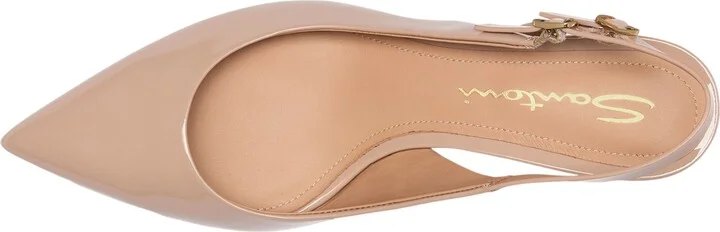 Women's patent leather mid-heel slingback - Image 2