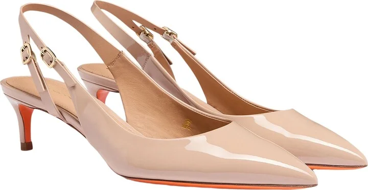 Women's patent leather mid-heel slingback - Image 3