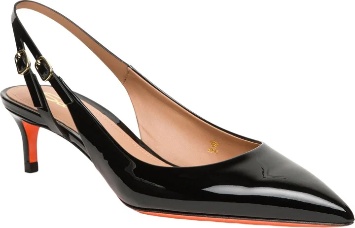 Women's patent leather mid-heel slingback - Image 8
