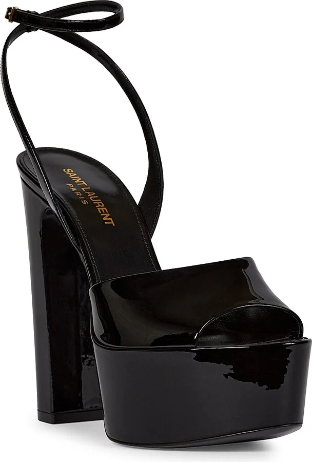 Women's Patent Leather Platform Sandals - Nero - Size 7 - Image 2
