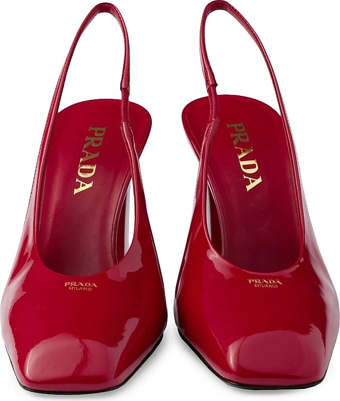 Women's Patent Leather Slingback 85MM Pumps - Red - Size 7 - Image 4