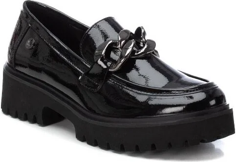 Women's Patent Leatherette Moccasins 143205 Black - Image 2