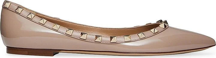 Women's Patent Rockstud Ballet Flats - Poudre - Size 5