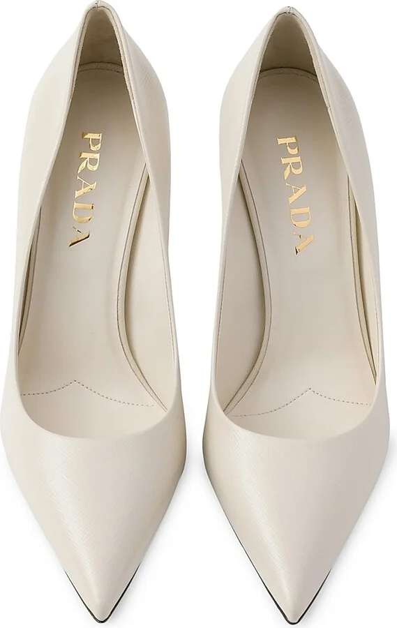 Women's Patent Saffiano 85MM Leather Pumps - Black - Size 7 - Image 5