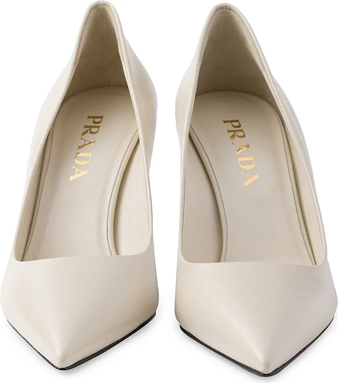 Women's Patent Saffiano 85MM Leather Pumps - Black - Size 7 - Image 7