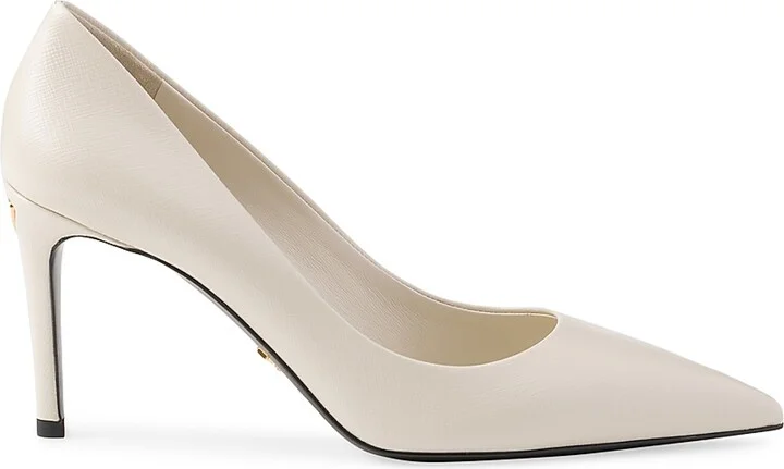 Women's Patent Saffiano 85MM Leather Pumps - Black - Size 7 - Image 9