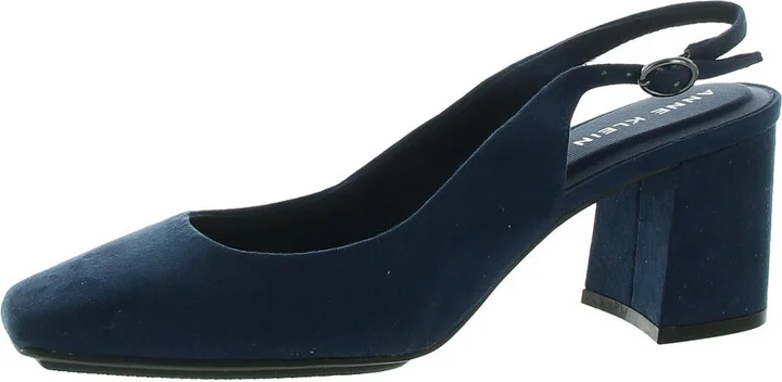 Womens Patent Square Toe Slingback Heels