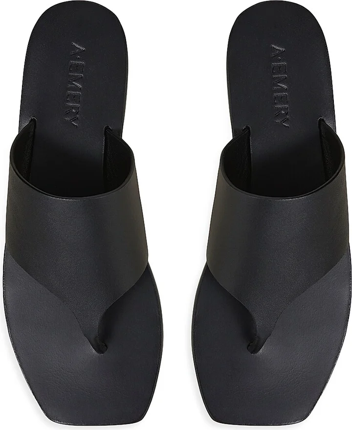 Women's Paton Leather Sandals - Black - Size 6 - Image 3