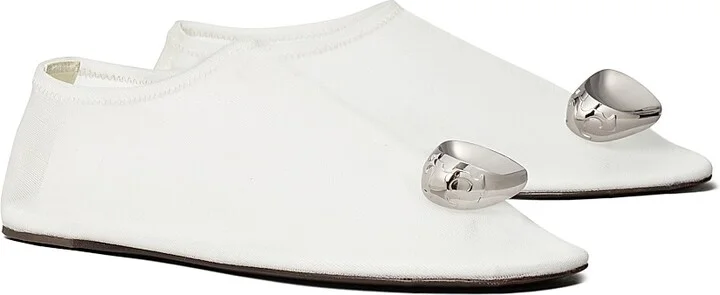 Women's Patos Adorned Mesh Flats - Clear Silver - Size 10 - Image 2