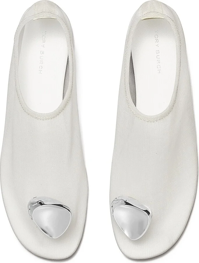 Women's Patos Adorned Mesh Flats - Clear Silver - Size 10 - Image 3