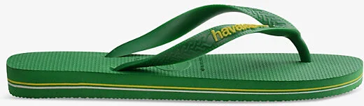Womens Patria Green Brasil Patria Logo-Embossed Rubber Flip-Flops 3/4