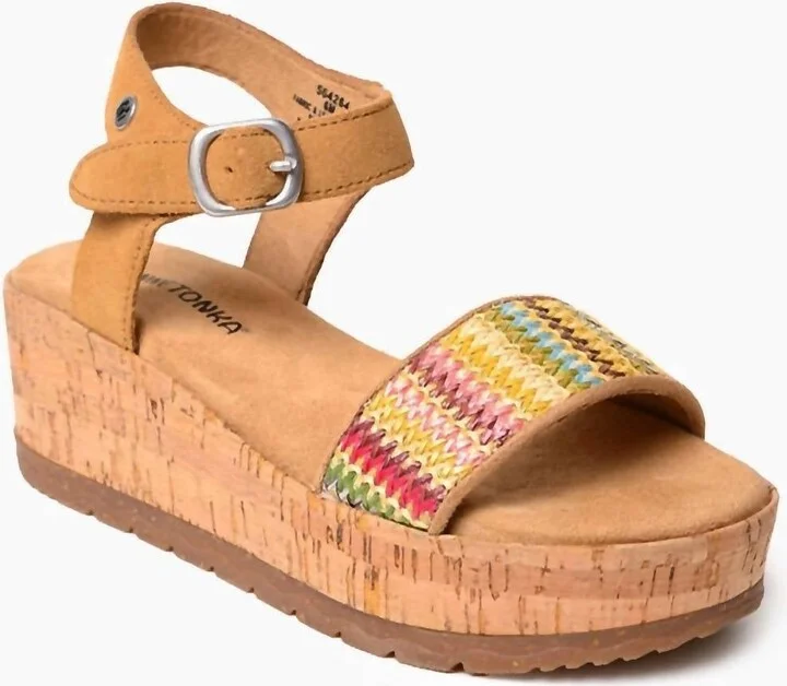 Women's Patrice Wedge Sandals In Tan Multi