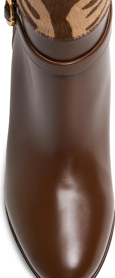 Women's Pattie 75MM Boots in Pony-Effect Calfskin - Beige - Size 9 - Image 6