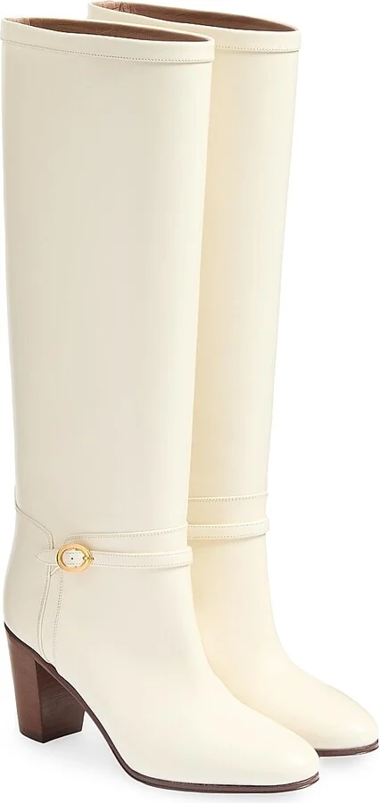 Women's Pattie 75MM Calfskin Boots - Ivory - Size 9 - Image 2