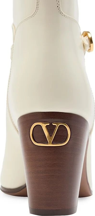 Women's Pattie 75MM Calfskin Boots - Ivory - Size 9 - Image 7