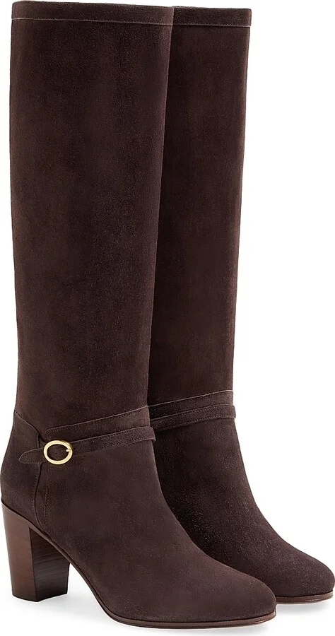 Women's Pattie Crust 75MM Leather Boots - Brown - Size 7 - Image 2