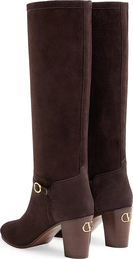 Women's Pattie Crust 75MM Leather Boots - Brown - Size 7 - Image 4