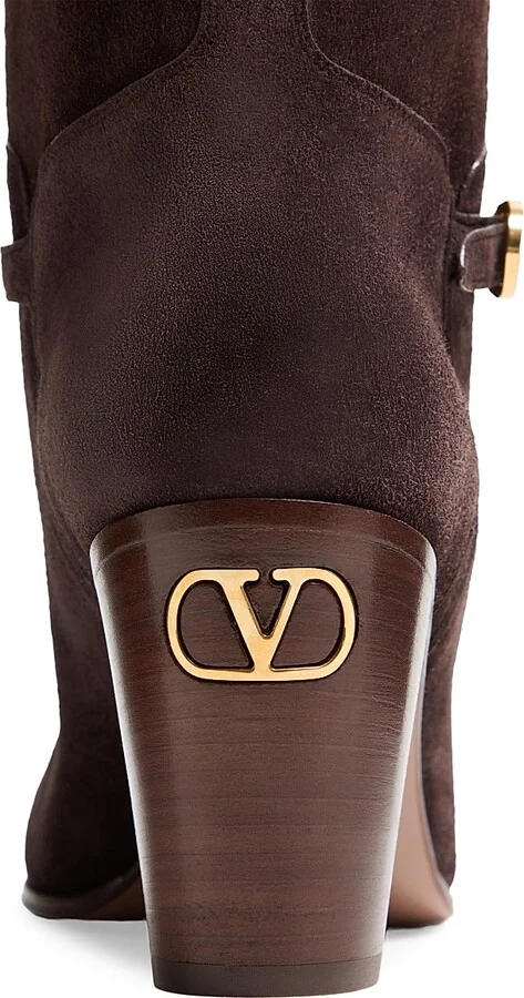 Women's Pattie Crust 75MM Leather Boots - Brown - Size 7 - Image 5