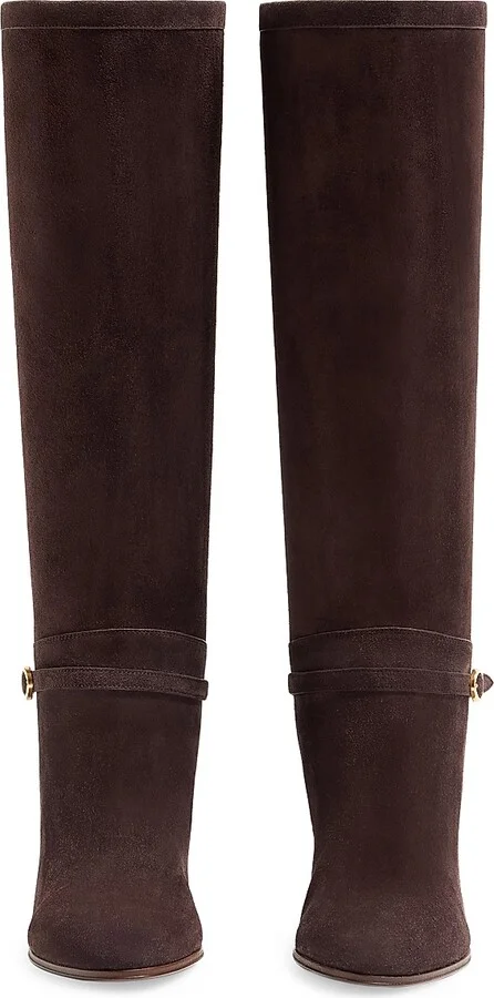 Women's Pattie Crust 75MM Leather Boots - Brown - Size 7 - Image 6