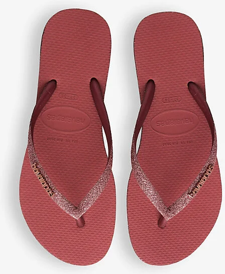 Womens Pau Brasil Slim Sparkle II Rubber Flip-Flops 1/2 - Image 2