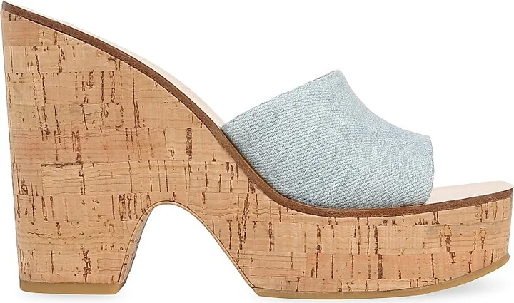 Women's Paulita Denim Platform Wedge Sandals - Vista Blue - Size 10