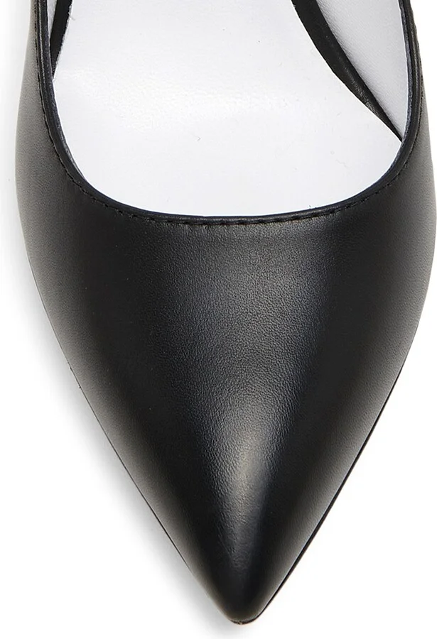 Women's Peace Button 100MM Leather Pumps - Black - Size 6 - Image 4