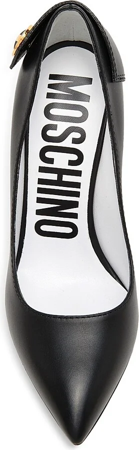 Women's Peace Button 100MM Leather Pumps - Black - Size 6 - Image 5