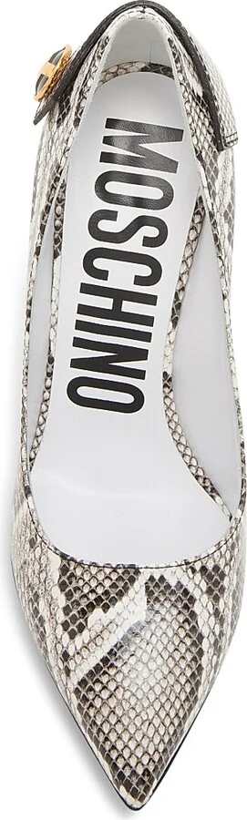 Women's Peace Button 100MM Leather Pumps - Grey - Size 6.5 - Image 5