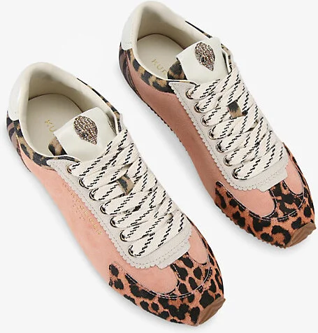 Womens Peach Islington Eagle-Embellished Suede Trainers Eur 36 / 3 Uk Women - Image 2