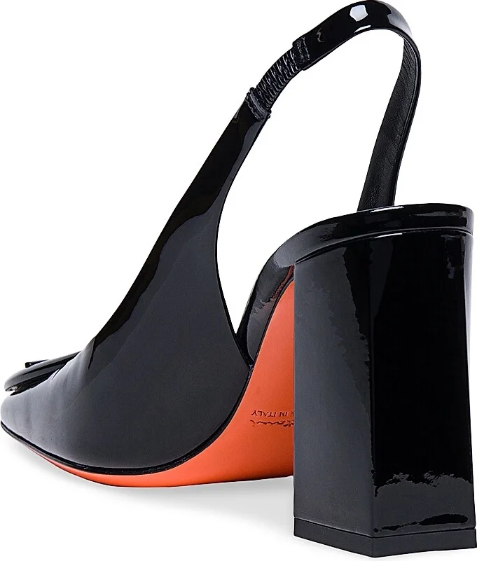 Women's Peaches 85MM Patent Leather Slingback Pumps - Black - Size 6 - Image 3