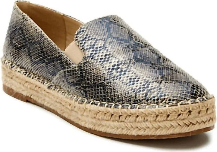 Women's Peaches Natural Snake Espadrille - Medium In Grey