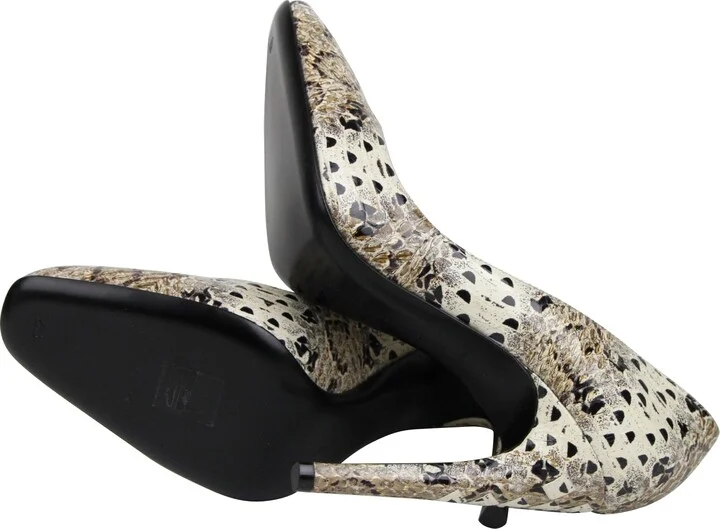 Women's Pearl / Black Leather Elaphe Circle Stiletto Heels (36 EU / 6 US) - Image 8