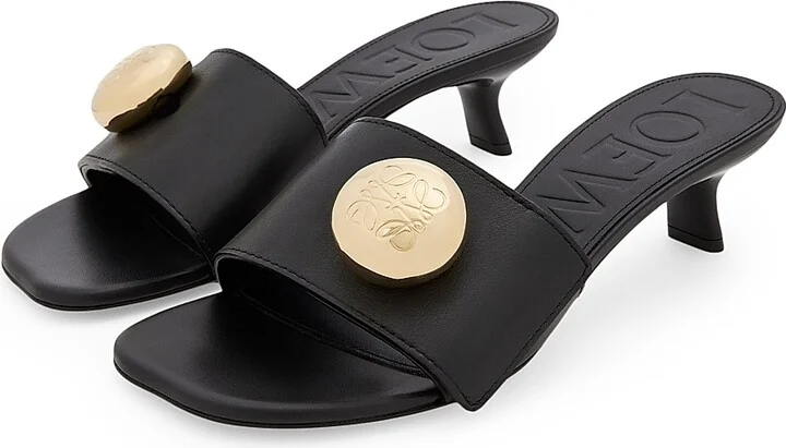 Women's Pebble 45MM Leather Slides - Burgundy - Size 6 Sandals - Image 6