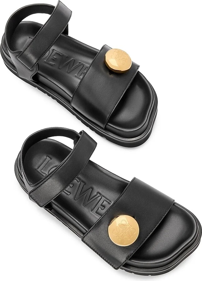 Women's Pebble Fussbett Leather Sandals - Oak - Size 6 - Image 7