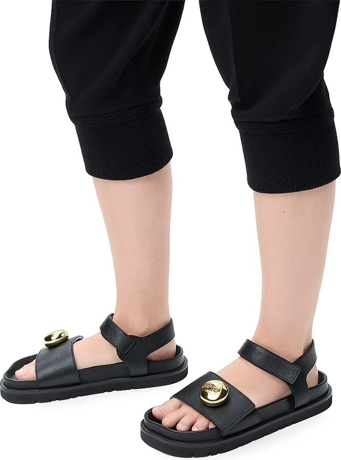 Women's Pebble Fussbett Leather Sandals - Oak - Size 6 - Image 9