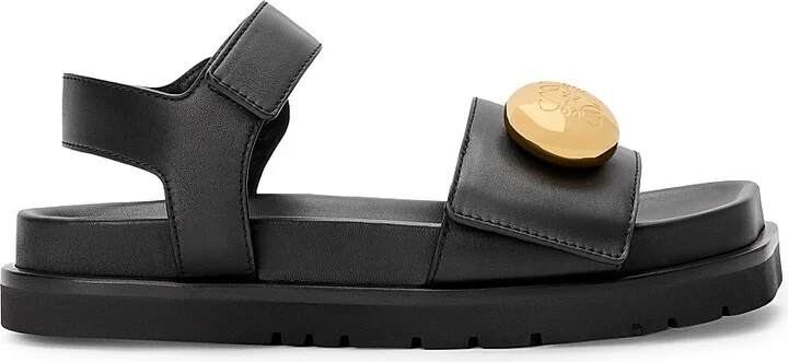 Women's Pebble Fussbett Leather Sandals - Oak - Size 6 - Image 10