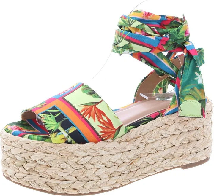 Womens Peep Toe Padded Insole Wedge Sandals