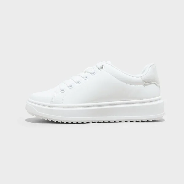 Women's Peggy Sneakers - A New Day™ White/ : Lace Up, Cushioned Insole, Textured Outsole, Low Top, Medium Width - Image 2