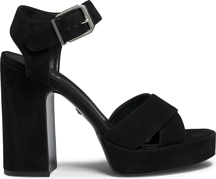 Women's Penelope 101MM Suede Platform Sandals - Black - Size 10.5