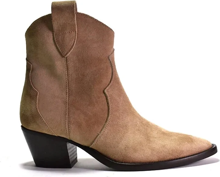 Women's Penny Boots In Sabbia Suede