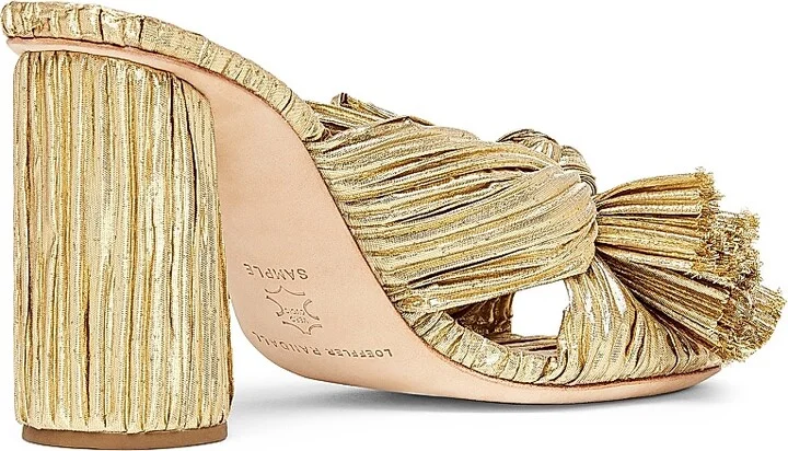 Women's Penny Knotted Metallic Mules - Gold - Size 5 - Image 2