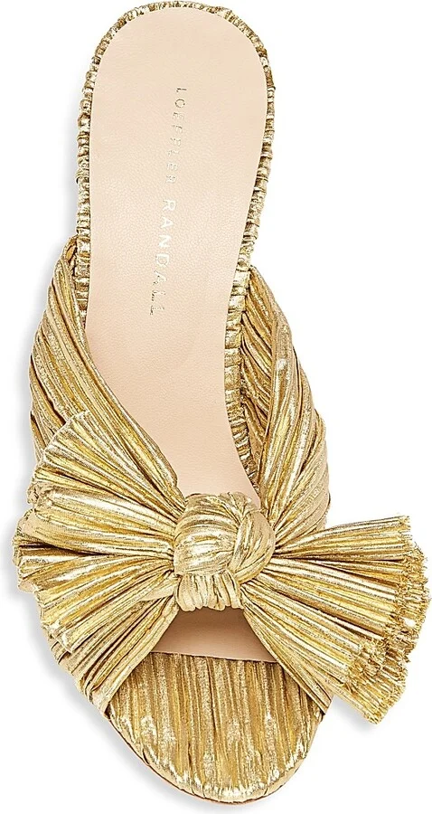 Women's Penny Knotted Metallic Mules - Gold - Size 5 - Image 4